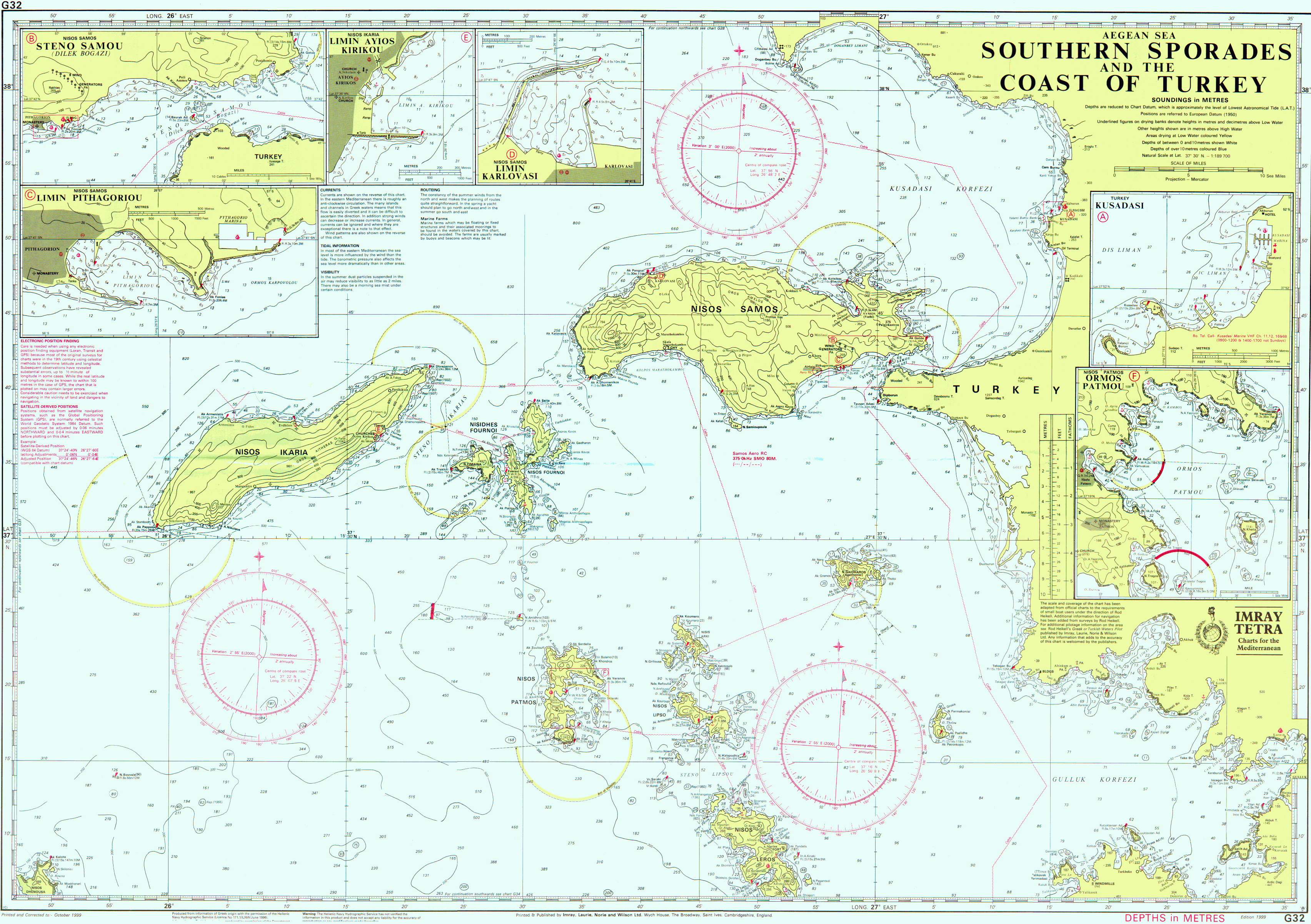 nautical chart of southern sporades and Turkey