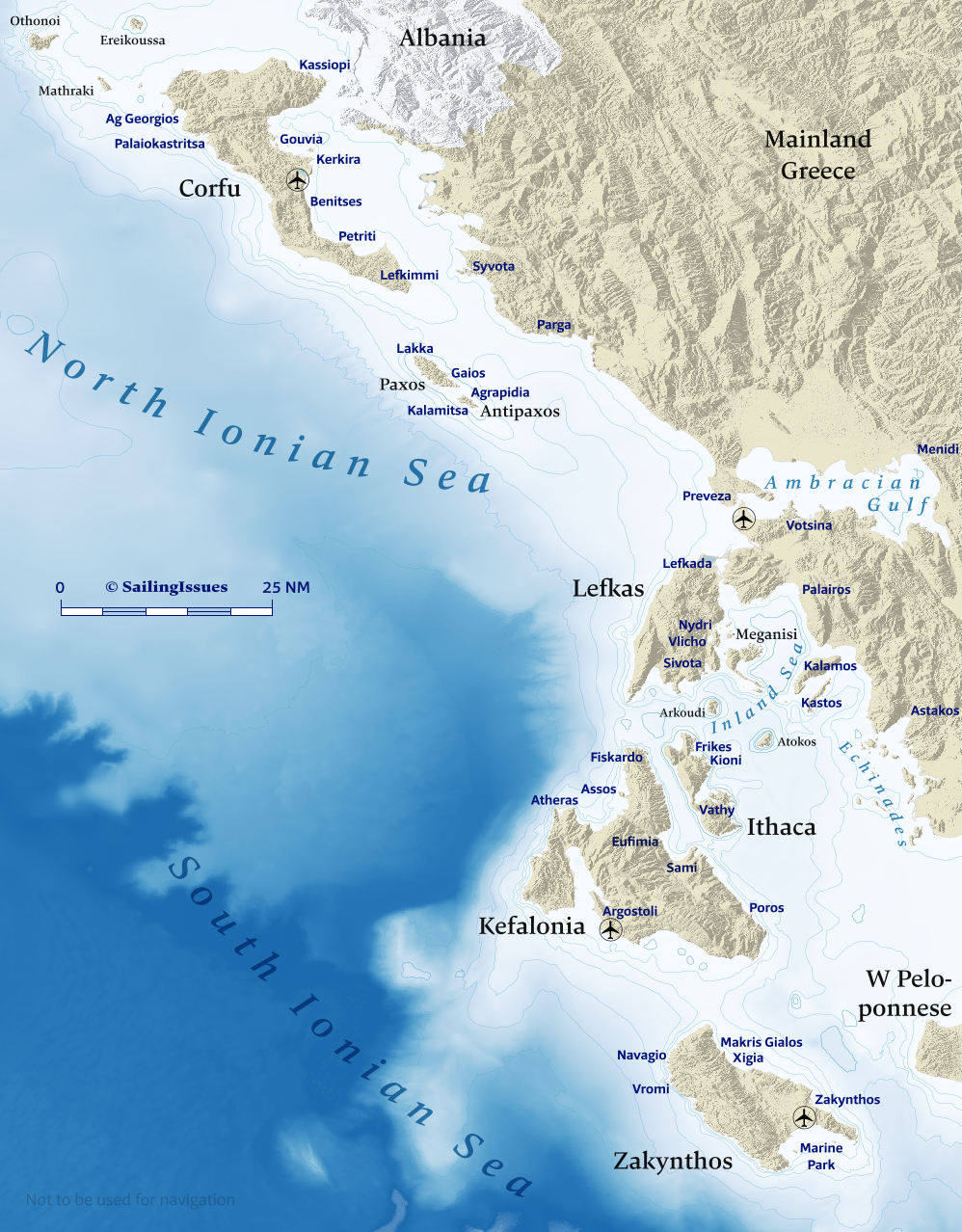 Ionian Sea nautical charts