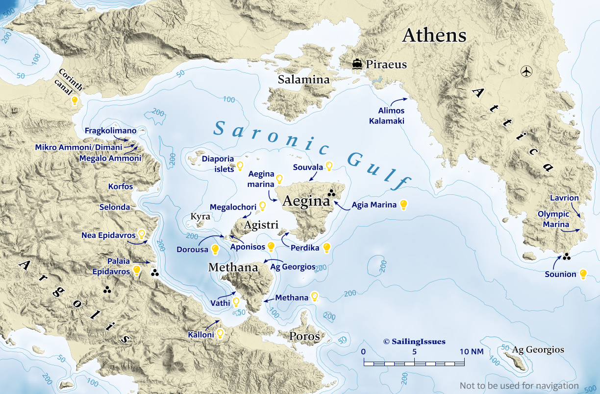 Saronic Gulf - Athens nautical chart