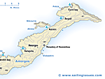 Map of Amorgos - one of the most beautiful islands in the Aegean Sea