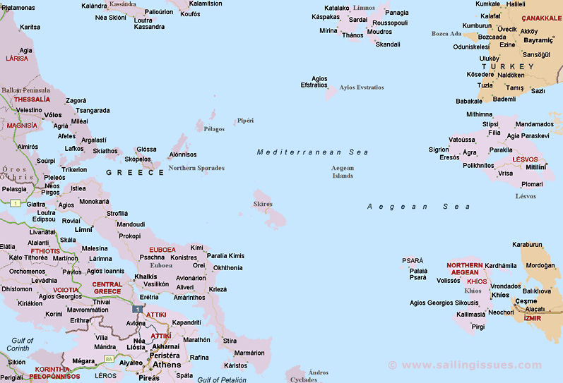 Map of Sporades Greece