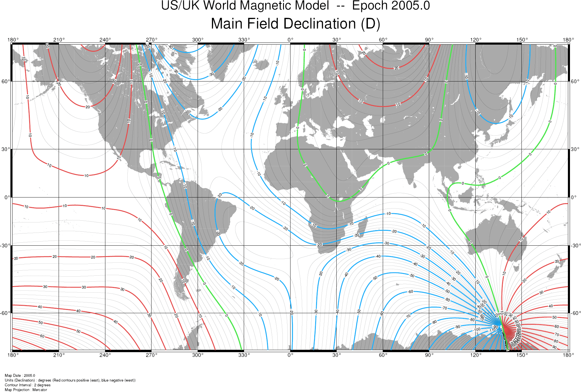 Compass Declination Chart