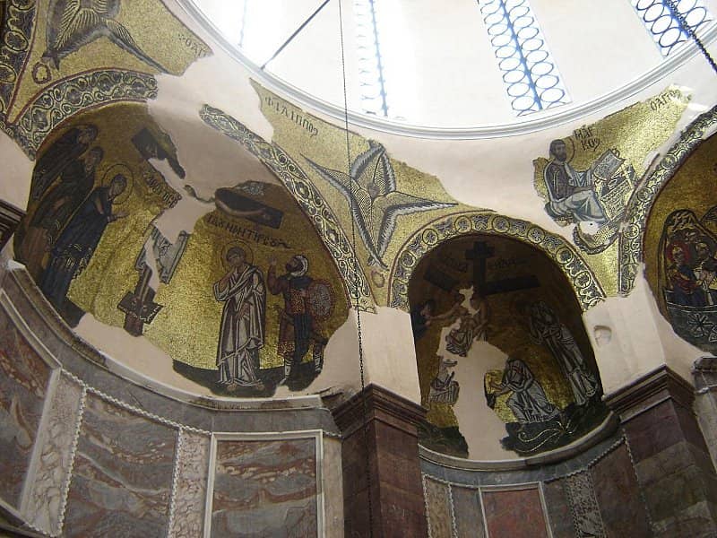The 11th century mosaics in Nea Moni - sailing Chios.