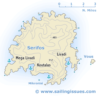 Sailing map of Serifos
