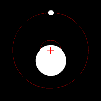 Moon and Earth orbiting barycenter