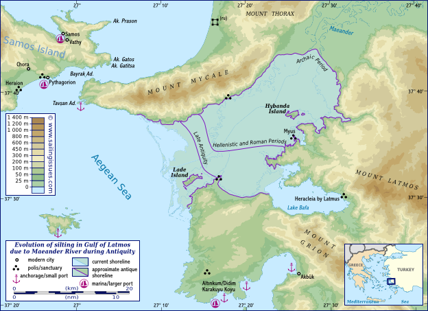 Sailing map of Didyma, Turkey and Samos in Greece