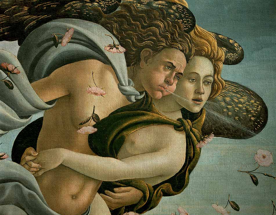 Boticelli Birth of Venus: Cloris and Zephyrus
