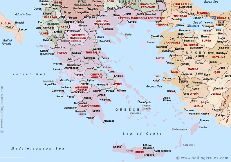 Political Map Of Greece
