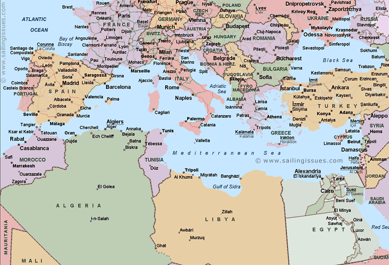 Emisfer Puternic Ou Mediterranean Political Map Fereastra Lumii 