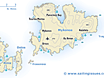 Map of Mykonos Myconos and Delos Dilos